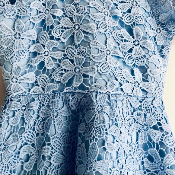 Rare Editions Lace and Illusions Blue Big Girl’s Dress Size 10 - Picture 4 of 12